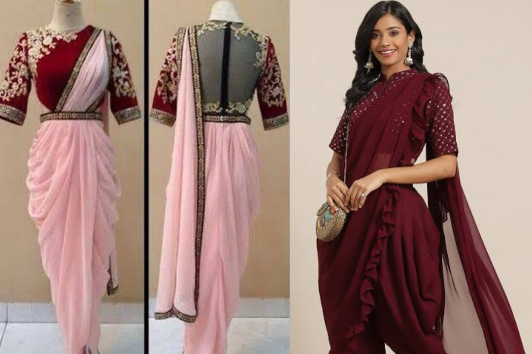 Puja,Puja fashion,Treanding,Dhoti Saree,Fashion and style,Fashion tips