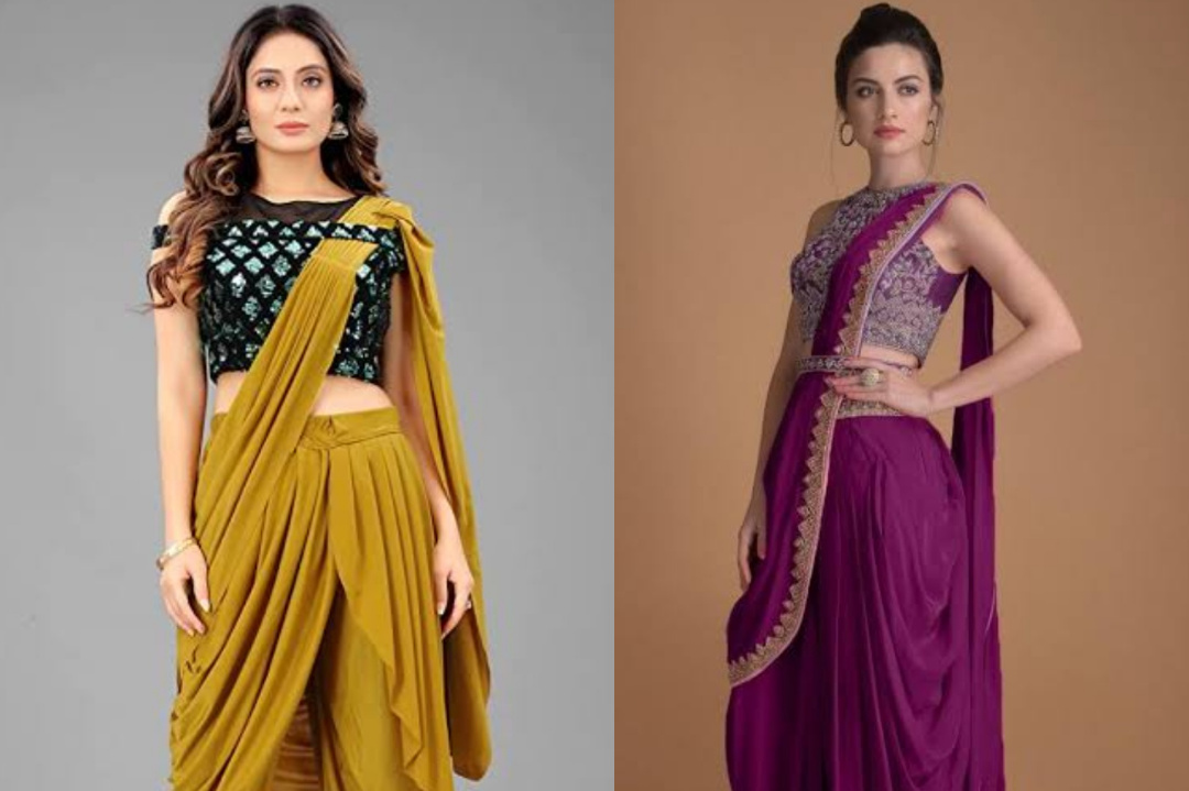 Puja,Puja fashion,Treanding,Dhoti Saree,Fashion and style,Fashion tips