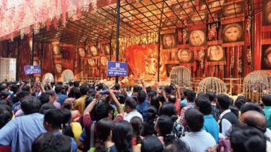 দুর্গাপূজা ২০২৩,উপচে পড়া ভিড়,অমিত শাহ,দক্ষিণ কলকাতা,পঞ্চমী