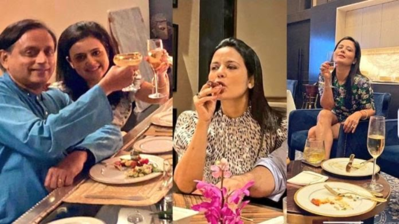Shashi Tharoor,mahua moitra,member of parliament,viral photos